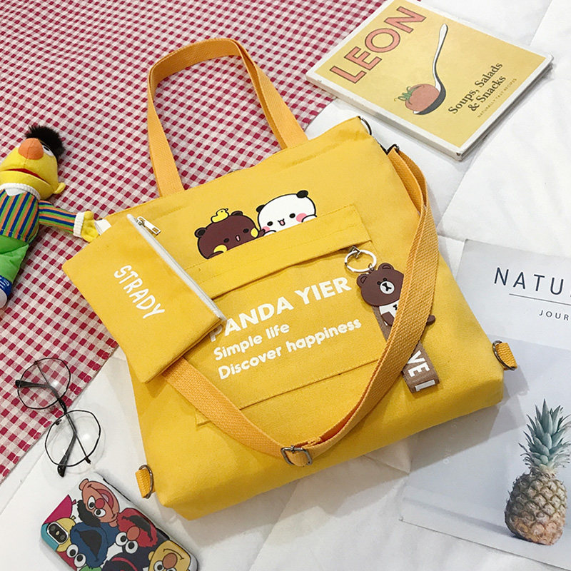 帆布包女韩版ins日系大容量斜挎包 圣茵娜双肩背包