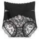 Sweet girl with no trace belly-closing lace high-waist underwear