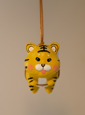可爱实木如虎添翼车载挂件