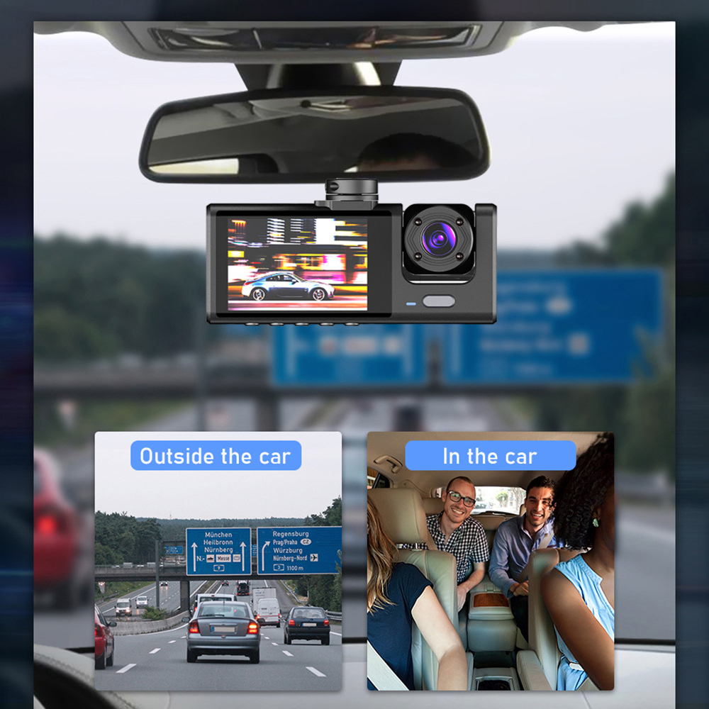 3-Lens Car DVR Dash Cam Recorder WiFi 24h Parking Monitor - 图1
