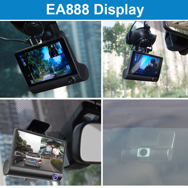 Car Dvr Dash Cam Video Recorder 3 Lens With Rear View Camera-图1