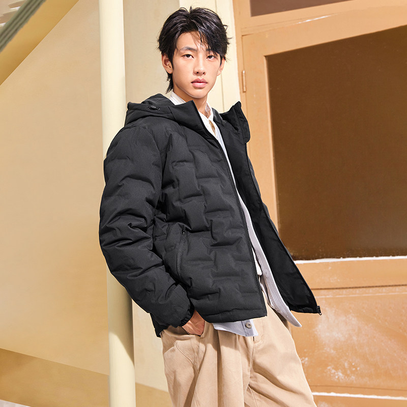 361三防羽绒服男2025冬季新款男款可拆卸连帽外套防水短款加厚