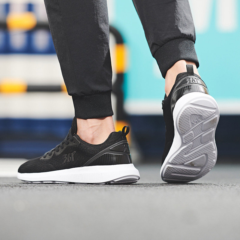 361男鞋运动鞋秋冬新款网面轻便跑鞋皮面休闲鞋子黑色跑步鞋男款,淘宝优惠券,粉丝福利购,淘宝优惠卷