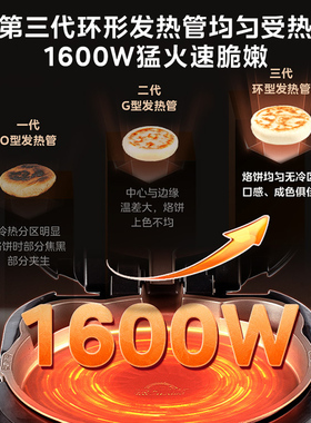 美的家用加深加大可拆卸电饼铛