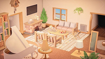 124 Animal Crossing Furniture ຄົບຊຸດ Animal Crossing Island Design Muji Living Room ວັດສະດຸພາຍໃນ Dongsen