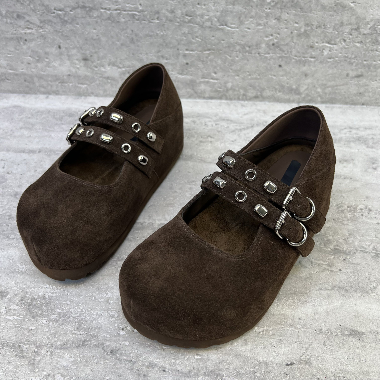 欧洲站2025秋季新款欧货真皮女鞋厚底内增高皮带扣牛反绒玛丽珍鞋 - 图3