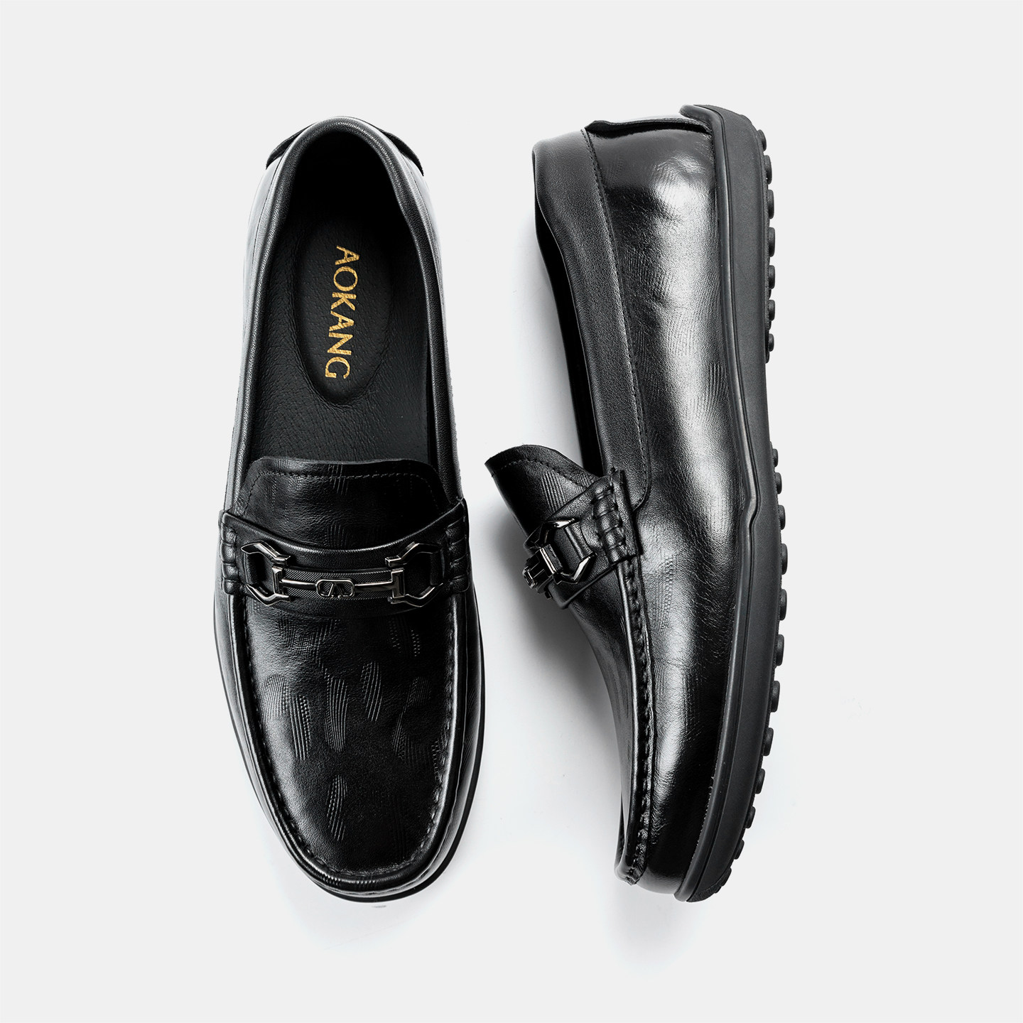 奥康 男鞋2026春季新款乐福鞋套脚皮鞋圆头透气一脚蹬门店发货,淘宝优惠券,粉丝福利购,淘宝优惠卷