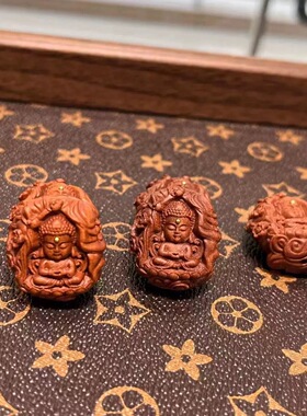 迈索尔黑肉老山檀万佛朝宗通孔配件 DIY文玩佛珠手串项链 TY2154