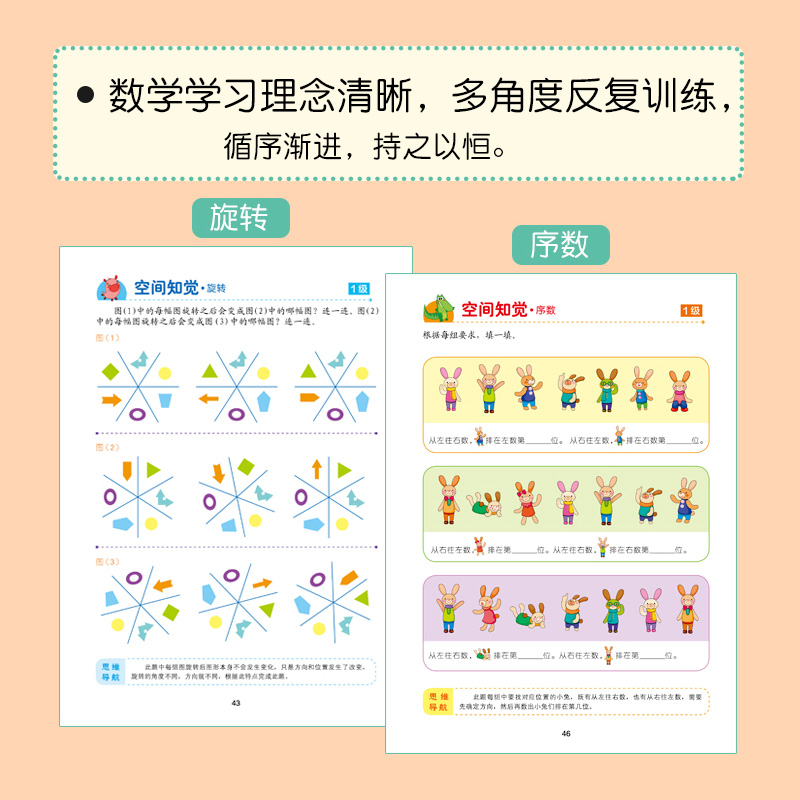 儿童数学逻辑思维训练6-7岁全新数学思维升级训练书幼儿园老师推荐大班教材宝宝大脑开发益智游戏测试题蒙氏数学启蒙早教练习册-图2