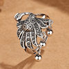 National trend retro phoenix tassel Thai silver ring