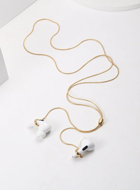 苹果项链耳机钛钢饰品防丢绳