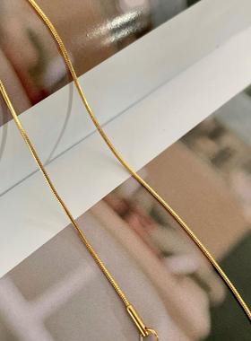 钛钢镀金简约迷你细圆蛇骨链 1MM 2MM锁骨链 欧美ins风女时尚配链