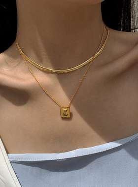 欧美跨境项链不掉色防过敏钛钢