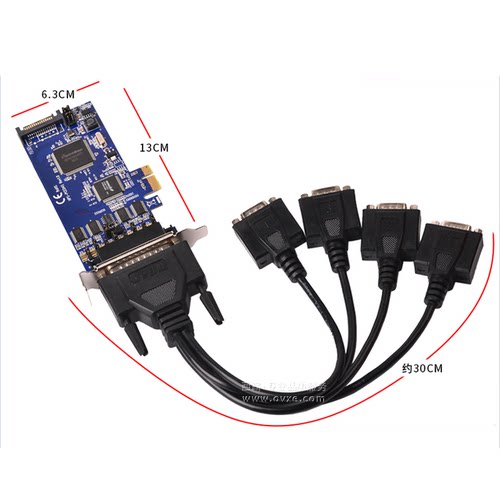 西霸E1-PCE1054-4SV PCI-E转串口卡4口银行金融TTL电平1和9针供电 - 图0