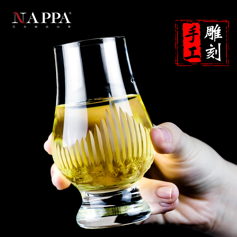 NAPPA威士忌闻香酒杯手工雕花水晶威士忌洋酒杯高端品鉴品酒杯礼 - 图0