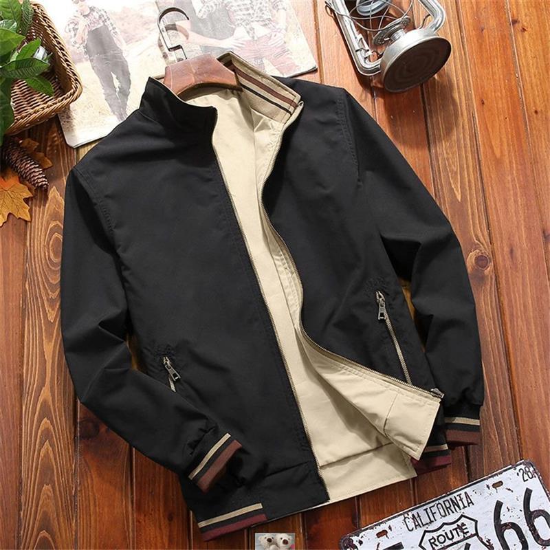 Varsity Jacket Men Windbreaker Double-sided Wear Jackets Men - 图1