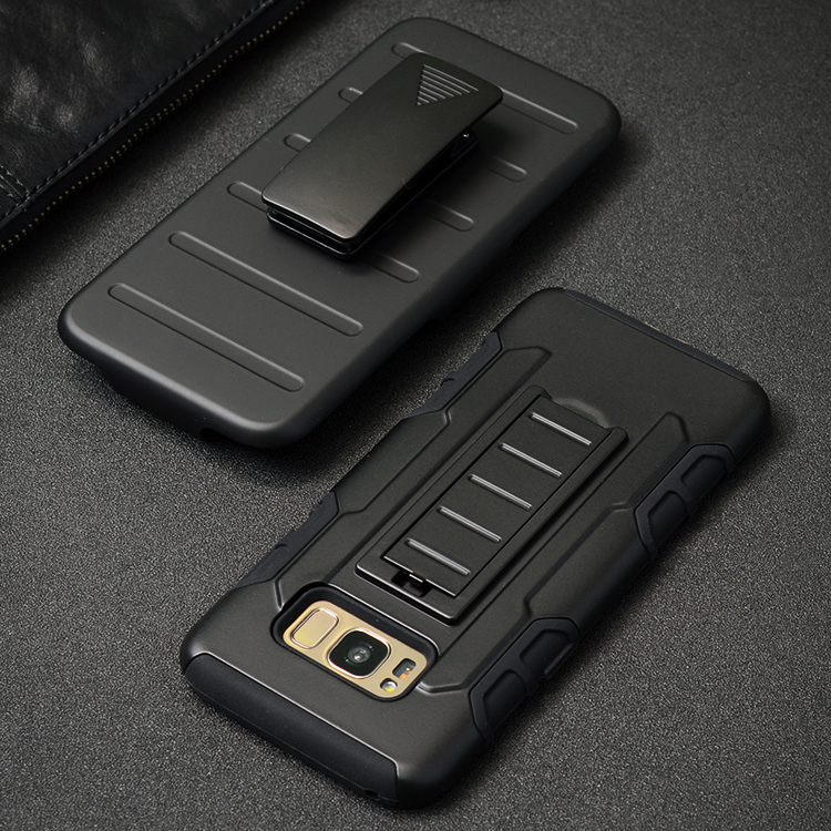 歐美防摔三星S8+硬殼plus/S7Edge+S6/S5保護套Note8手機殼矽膠Note4三防n3鎧甲note2三件套自帶支架硬漢男款