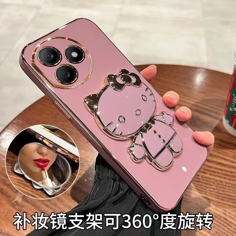 华为荣耀x50i+手机壳honor X50i十保护5G硅胶套LLY一AN00全包防摔LLYAN软壳x可爱卡通带镜子支架ANOO女加新款 - 图0