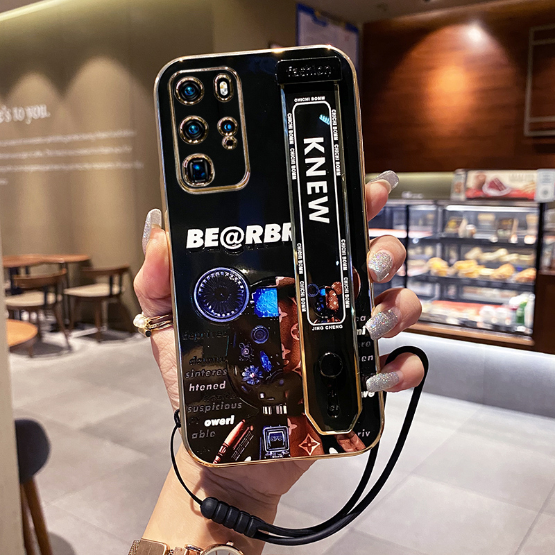 特克旗舰店华为P40手机壳P40pro腕带P40por+保护硅胶套ELS一AN00全包ANA防摔5G软壳外壳TN10男女P4O直边p十加新款创意潮3