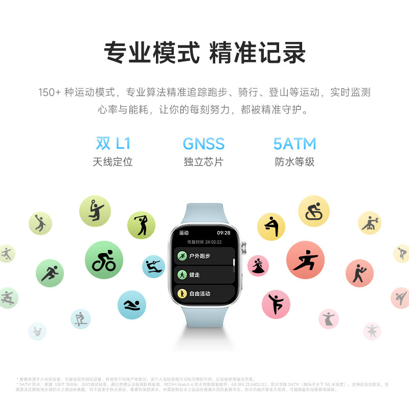 【新品上市】红米手表6 REDMI Watch6 小米智能手表运动跑步长续航蓝牙通话血氧心率高清大屏红米手表5升级款,淘宝优惠券,粉丝福利购,淘宝优惠卷