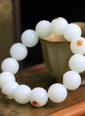 天然和田玉白玉籽料手串男女款