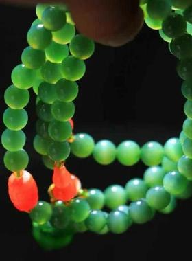 天然和田玉碧玉多圈手链