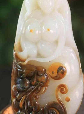 天然和田玉且末糖白玉手把件