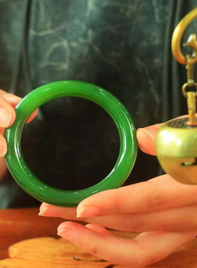 天然新疆和田玉碧玉手镯