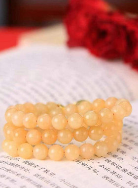 天然和田玉新疆若羌黄口料手串