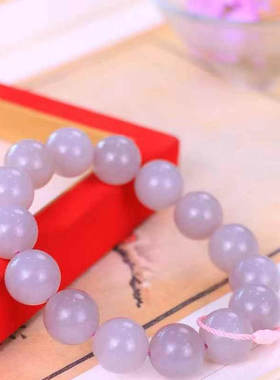 新疆和田玉烟紫手串14mm