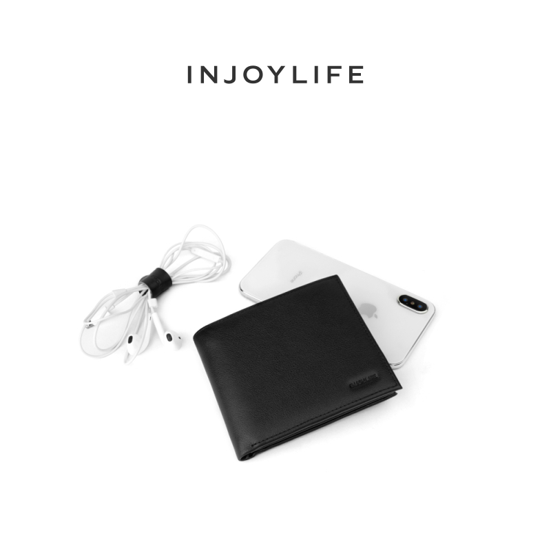 INJOYLIFE男士钱包头层牛皮钱夹相片位大容量零钱袋情人节送礼 - 图2