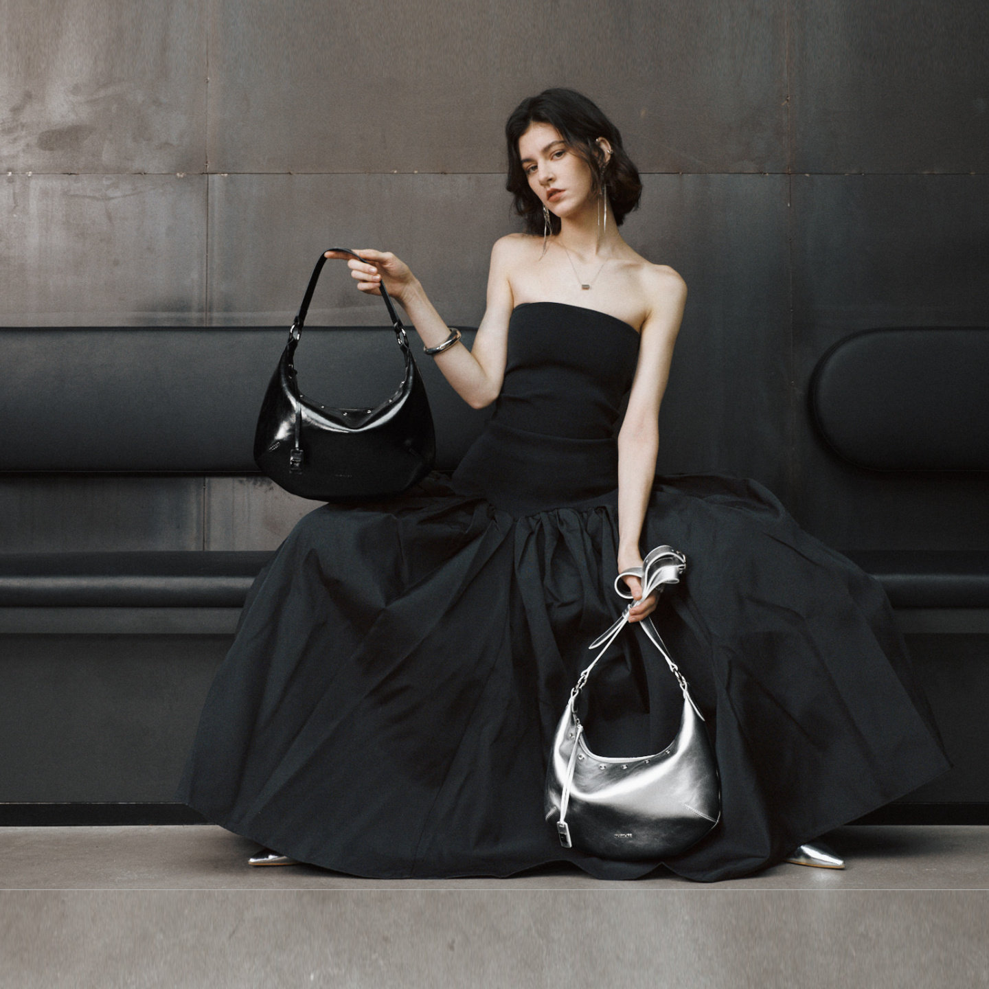 INJOYLIFE秋季新品tag新月包牛皮单肩斜挎包马鞍包手提包通勤女包,淘宝优惠券,粉丝福利购,淘宝优惠卷