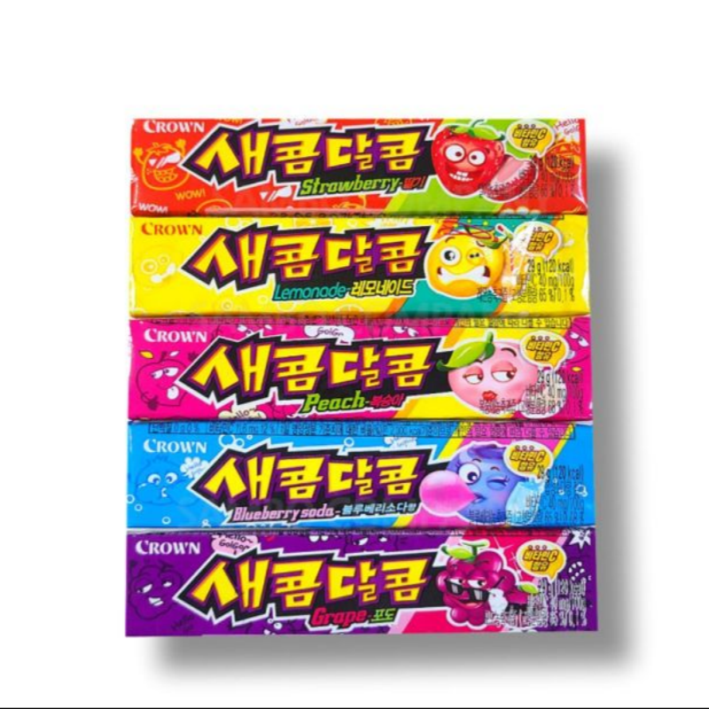 韩国进口crown克丽安酸甜水果味软糖草莓葡萄桃子味儿童糖果29g - 图3