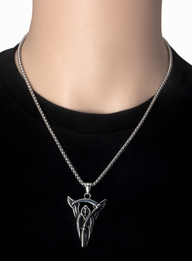 钛钢死神镰刀男女项链不锈钢
