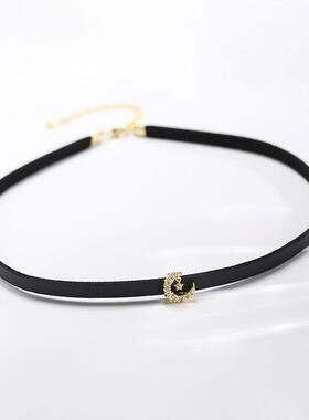 半熟恋人4梁田同款月亮项链ins轻奢高级感小众设计百搭锁骨链颈链