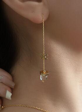 凯旋门彩色糖果宝石流苏项链轻奢小众高级设计锁骨链女夏季ins潮