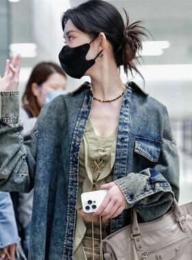 孟子义同款彩色串珠项链女新款复古轻奢高级设计感锁骨链2025颈链