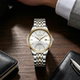 Renault simple thin steel strap couple watch