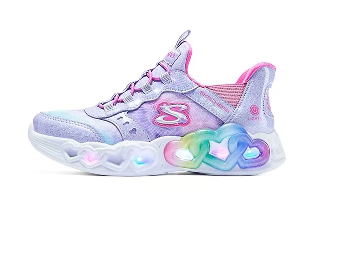 Skechers斯凯奇女童 时尚轻便闪灯鞋一脚蹬闪穿休闲运动鞋303755L