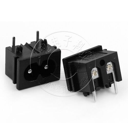 AC-003C电源接口高品质母座90度8字八字2.5A/5A 梅花插座2脚侧插 - 图3