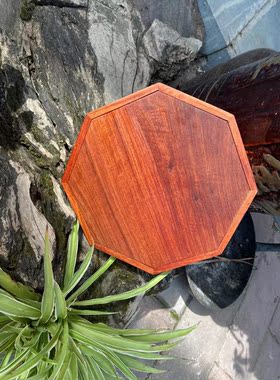 缅甸花梨木八角托盘文承盘实木茶盘红木质水果盘家用功夫茶具