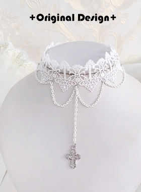古典少女蕾丝十字项链