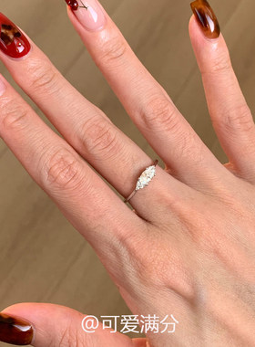 清冷感爆闪马眼石戒指女韩系简约