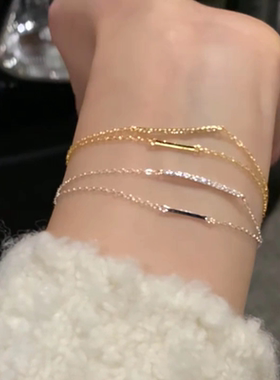 s925纯银爆闪超细双层手链高颜值