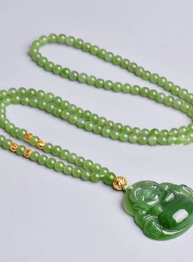 新品爆款绿色弥勒佛佛公吊坠