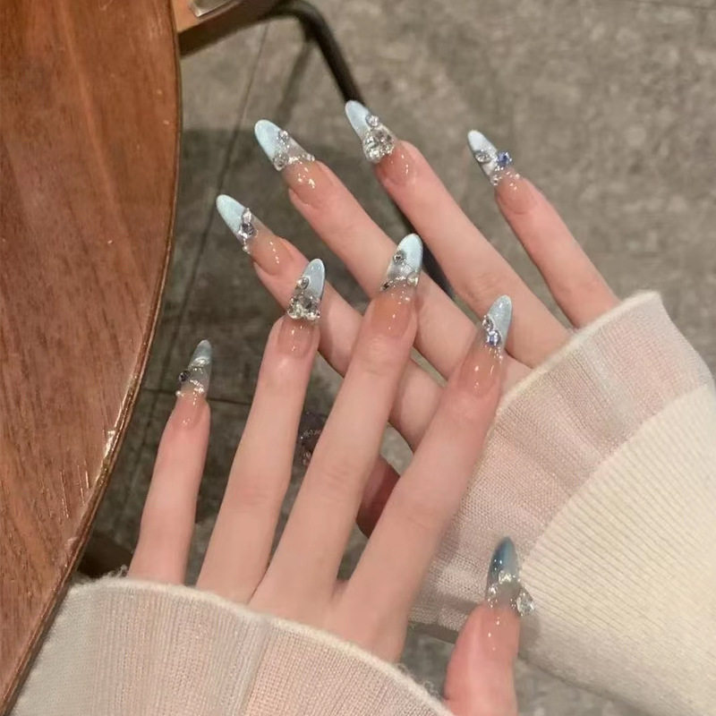 手工儿童美甲穿戴甲高级感中长款海洋之心假指甲贴片2026马年新款,淘宝优惠券,粉丝福利购,淘宝优惠卷