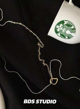 BDS STUDIO松本惠奈同款金属长款OT扣毛衣链日系多种戴法项链女
