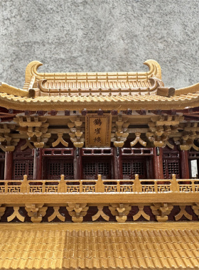 东阳木雕鹳雀楼中国古建筑楠木