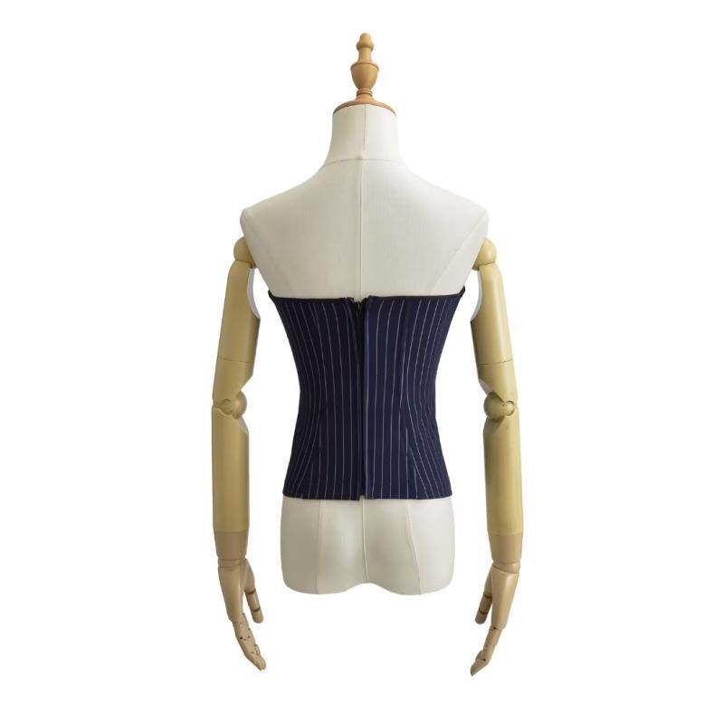 【包邮】甜酷风鱼骨带胸垫塑身抹胸拽酷美式设计感条纹背心外穿潮,淘宝优惠券,粉丝福利购,淘宝优惠卷