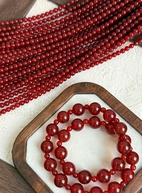 许妍同款红玛瑙手串女款本命年转运珠手链男款情侣礼物送女友闺蜜